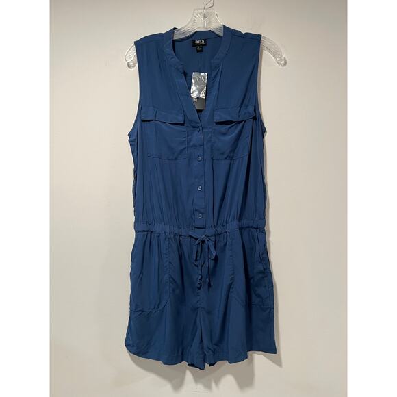 NEW a.n.a A New Approach Lightweight Rayon Romper Blue Size Small JL - Picture 1 of 9